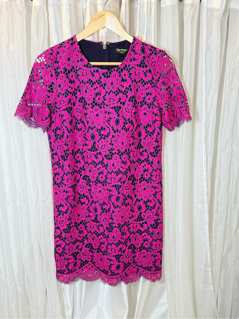 Juicy Couture Hot Pink Lace Mini Dress